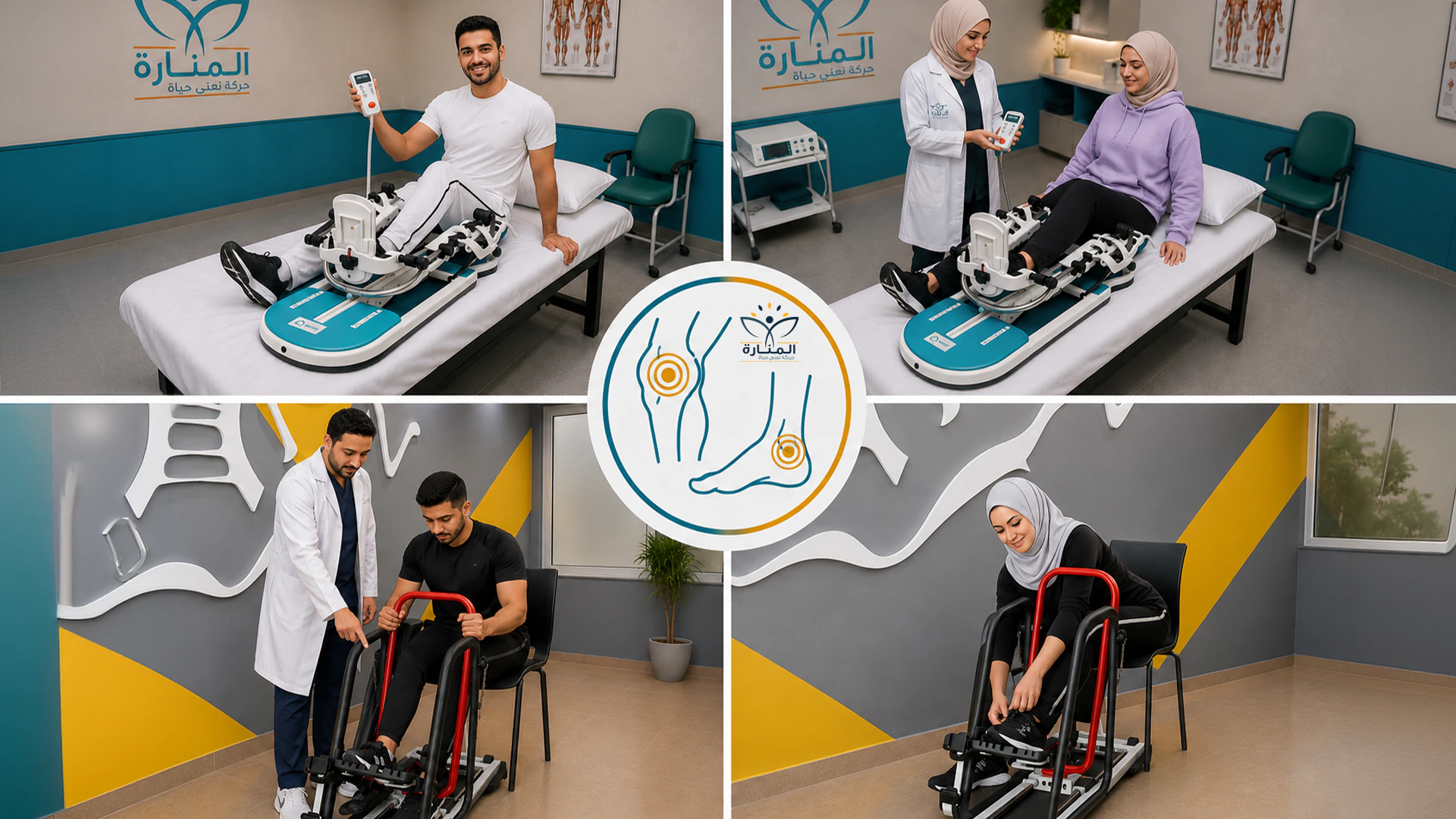 العلاج الطبيعي وتأهيل إصابات الركبة والقدم والكاحل في مركز المنارة