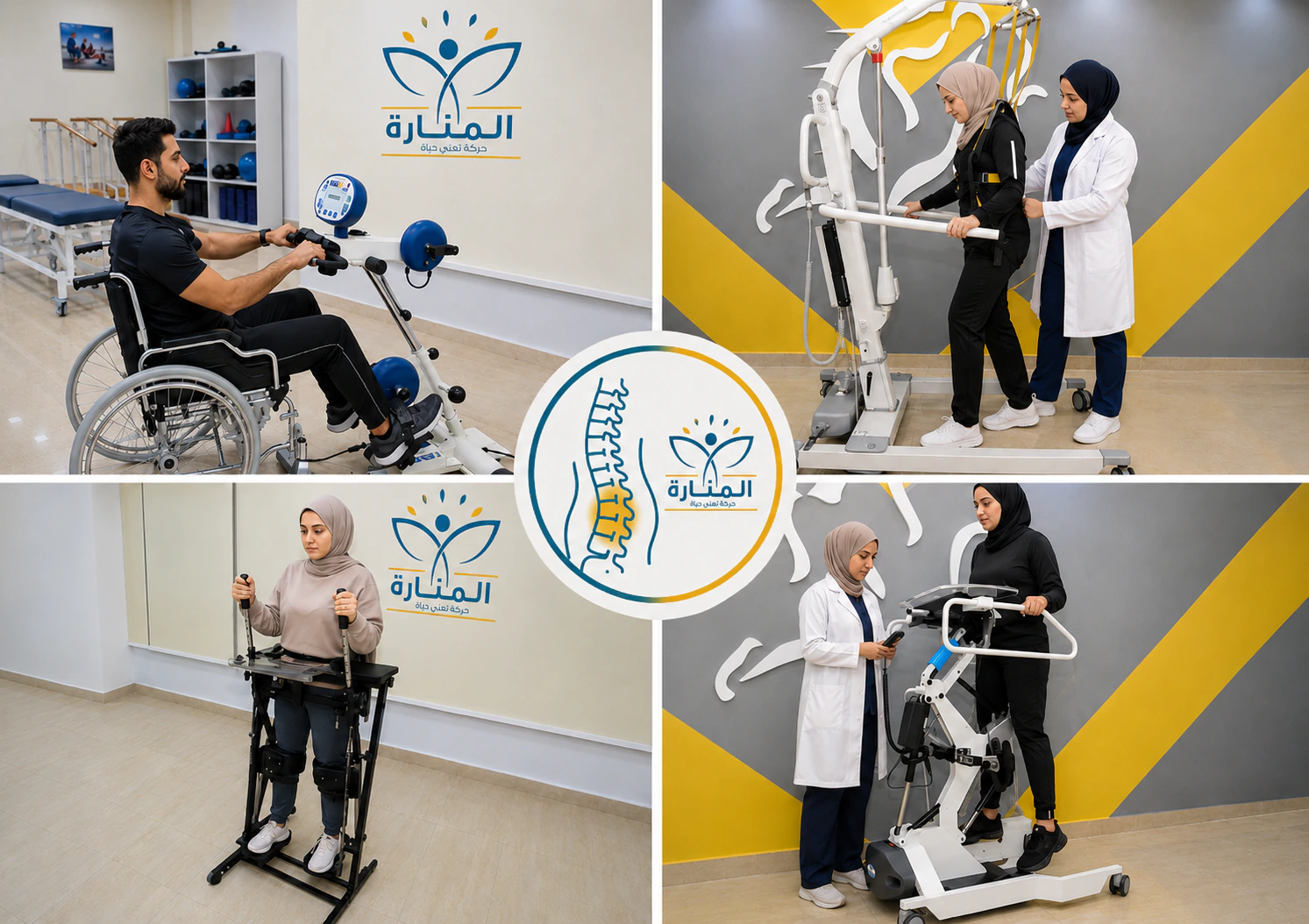 جلسات العلاج الطبيعي وتأهيل المشي بعد إصابة النخاع الشوكي في مركز المنارة